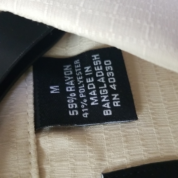 Haggar - Button down shirt, Size - M, Color - White/tan/cream - Picture 5 of 12